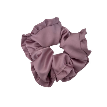 New Style Satin Ruffle Scrunchie In Purple Hair Accessory