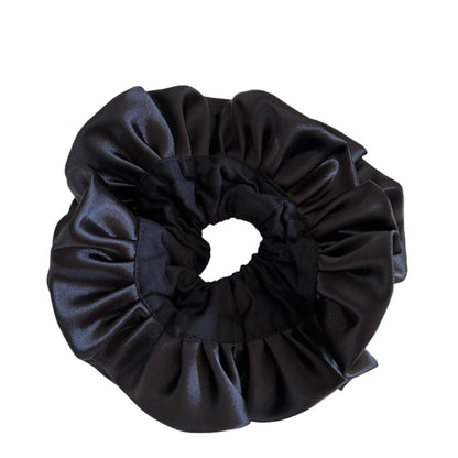 French Style Ruffle Scrunchie Hair Tie In Light Blue Cloth