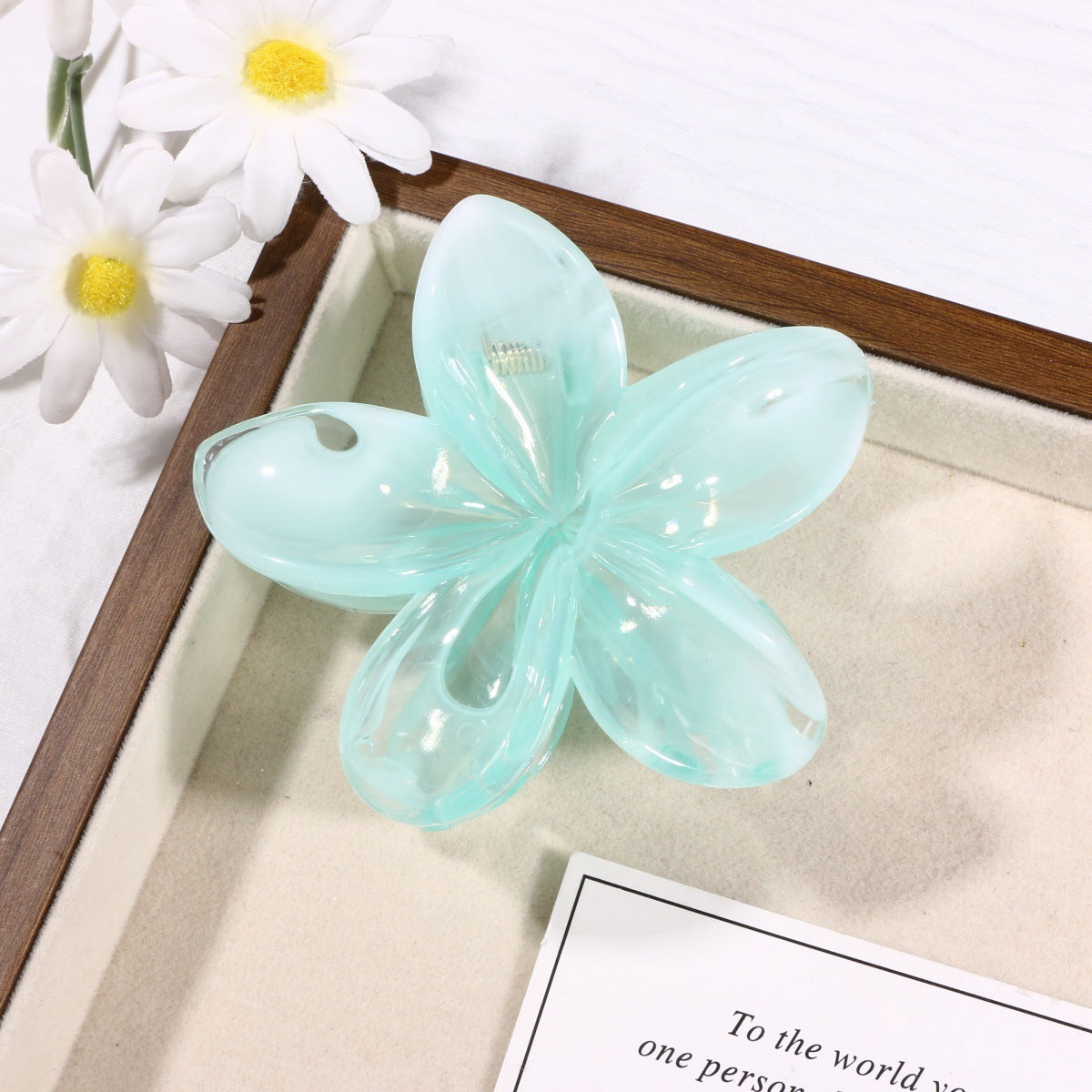 Sweet Pink Marble Hair Claw Made Of Durable PS Material, Stylish Hair Accessory For Everyday Use