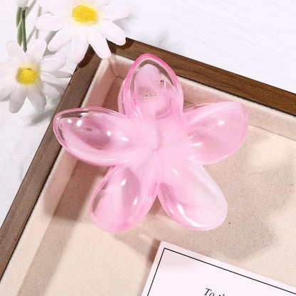 Sweet Pink Marble Hair Claw Made Of Durable PS Material, Stylish Hair Accessory For Everyday Use