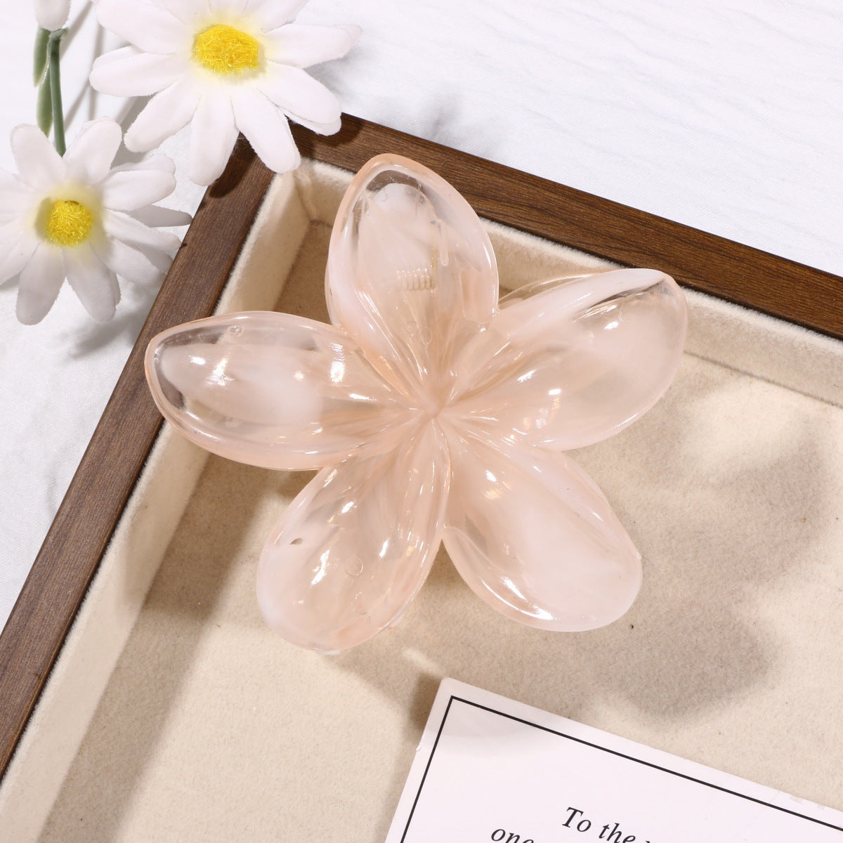 Sweet Pink Marble Hair Claw Made Of Durable PS Material, Stylish Hair Accessory For Everyday Use
