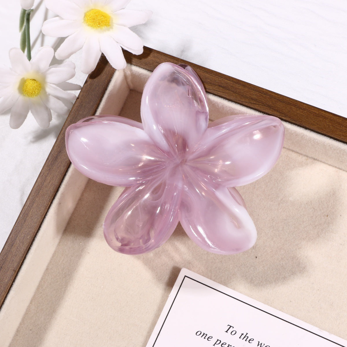 Sweet Pink Marble Hair Claw Made Of Durable PS Material, Stylish Hair Accessory For Everyday Use
