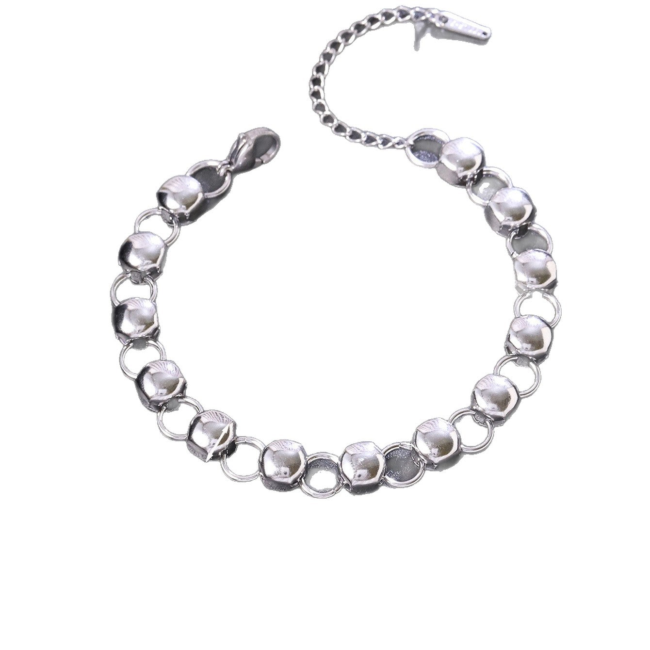 Handmade Heart Shape Jewelry Set For Women In Titanium Steel With Cuban Link Chain Curb Chain, 1 Set