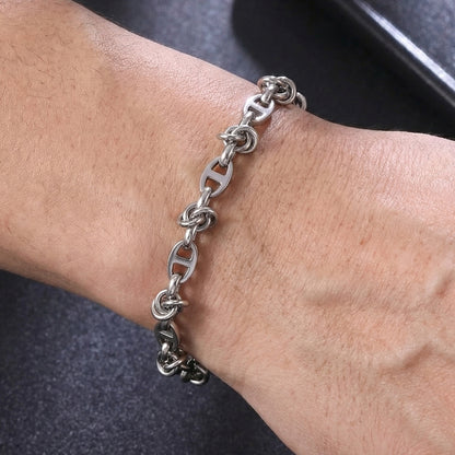 Handmade Titanium Steel Heart Shape Bracelets For Women With Cuban Link Chain Curb Chain Jewelry Set