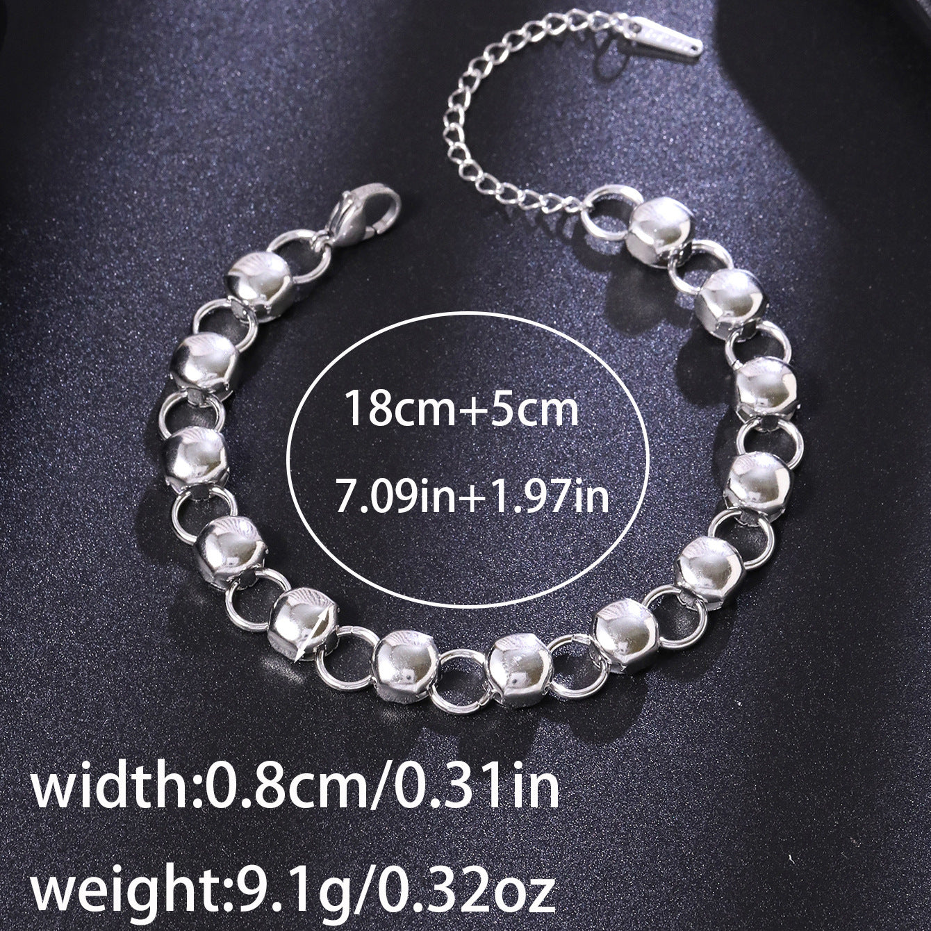 Handmade Heart Shape Jewelry Set For Women In Titanium Steel With Cuban Link Chain Curb Chain, 1 Set