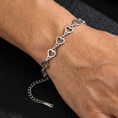 Handmade Heart Shape Jewelry Set For Unisex Featuring Titanium Steel With Cuban Link Chain Curb Chain