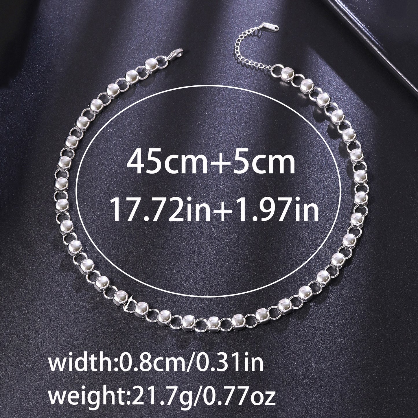 Handmade Heart Shape Jewelry Set For Women In Titanium Steel With Cuban Link Chain Curb Chain, 1 Set