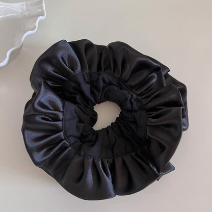 French Style Ruffle Scrunchie Hair Tie In Light Blue Cloth