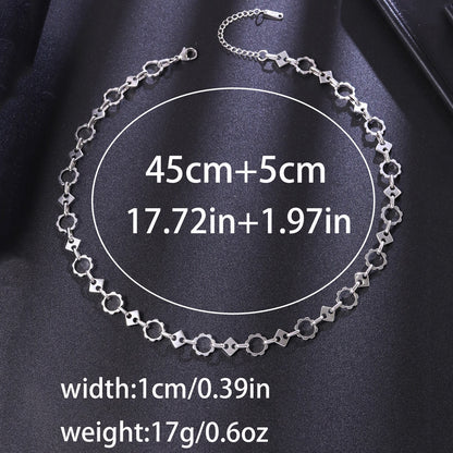 Geometric Jewelry Set For Women Featuring Waterproof Non Tarnish Titanium Steel With Cuban Link Chain Curb Chain