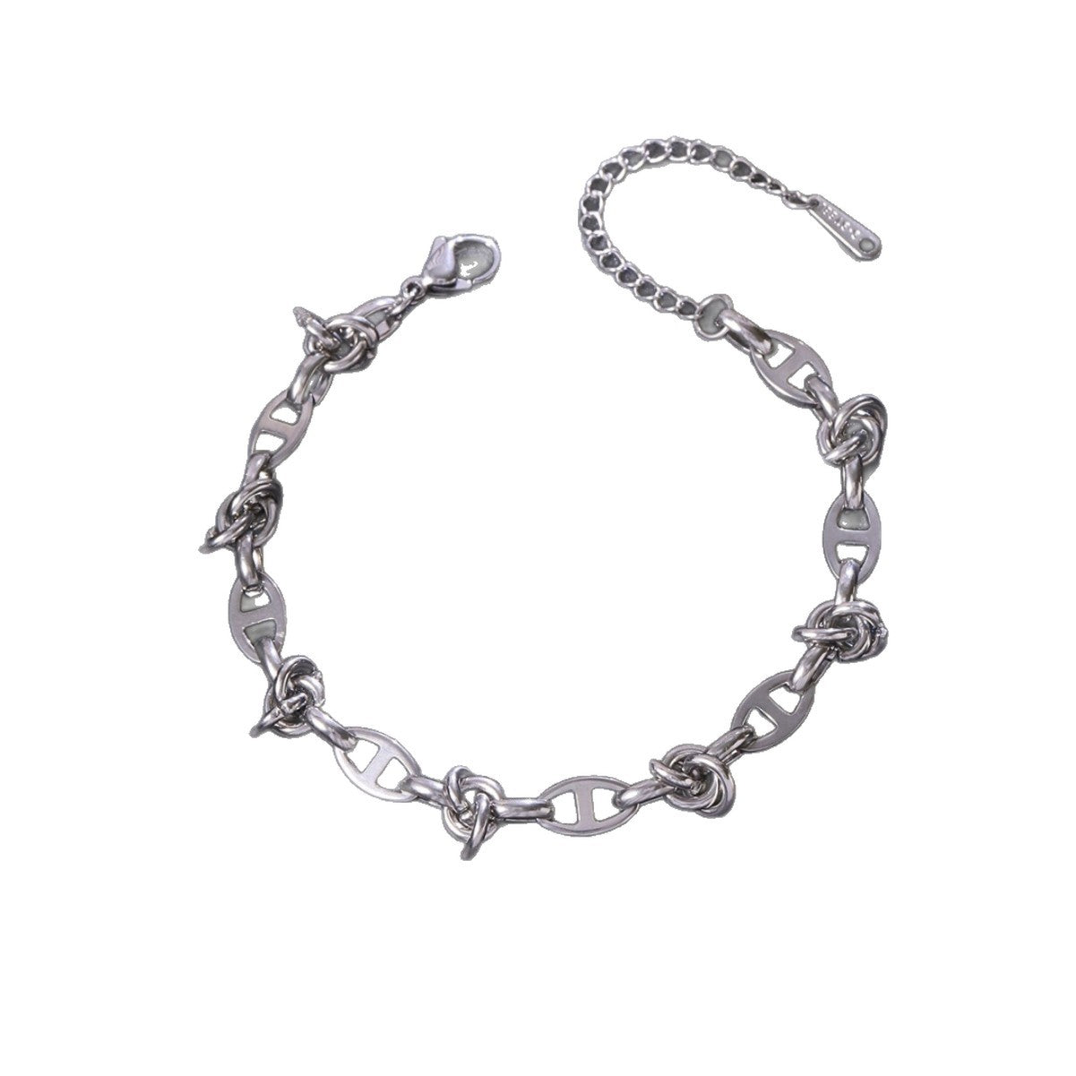 Handmade Titanium Steel Heart Shape Bracelets For Women With Cuban Link Chain Curb Chain Jewelry Set