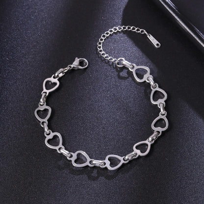 Handmade Heart Shape Jewelry Set For Unisex Featuring Titanium Steel With Cuban Link Chain Curb Chain