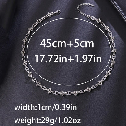 Handmade Titanium Steel Heart Shape Bracelets For Women With Cuban Link Chain Curb Chain Jewelry Set