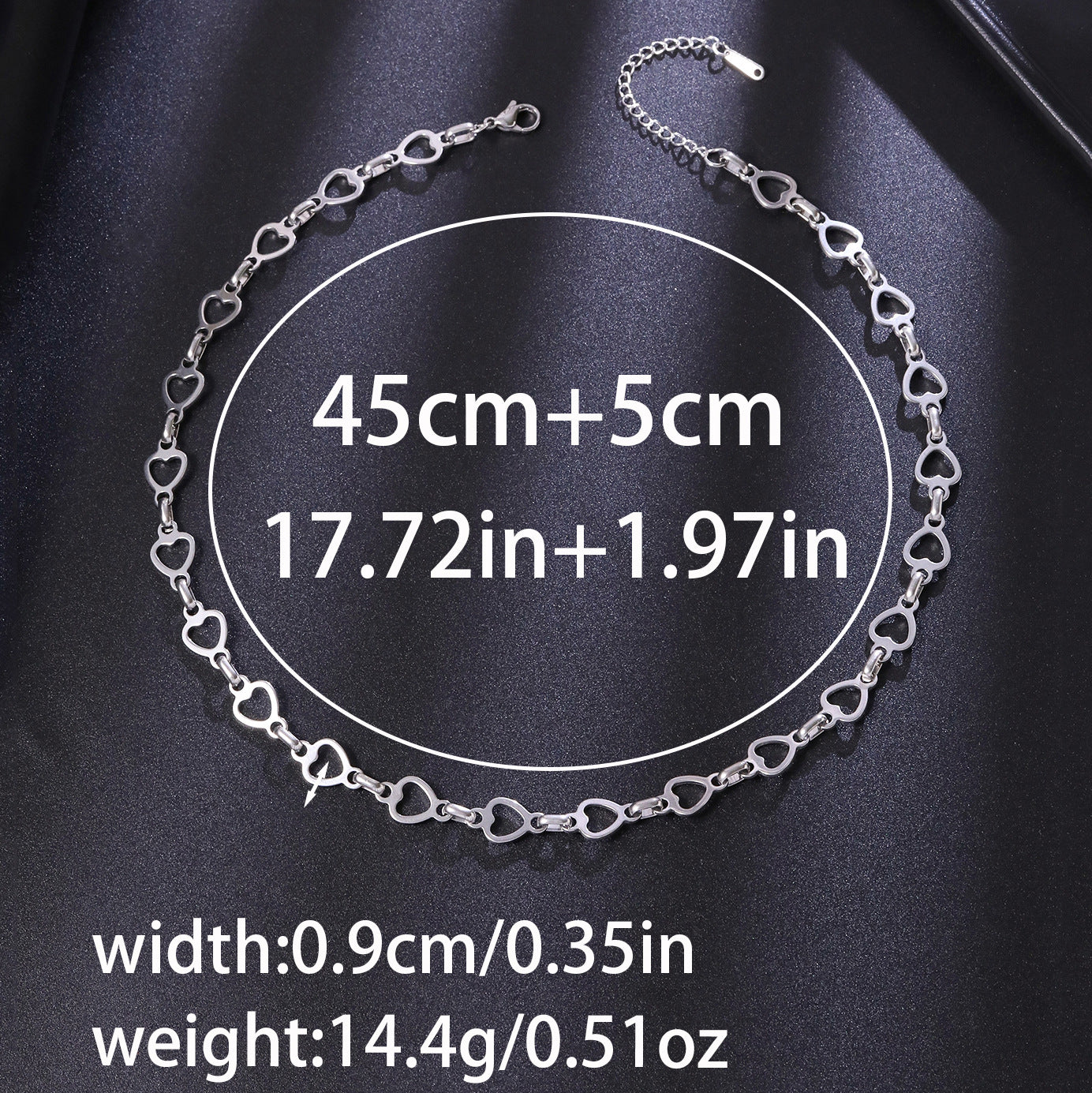 Handmade Heart Shape Jewelry Set For Unisex Featuring Titanium Steel With Cuban Link Chain Curb Chain