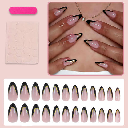Lines Pattern Press-On Nails For Easy And Stylish Nail Art