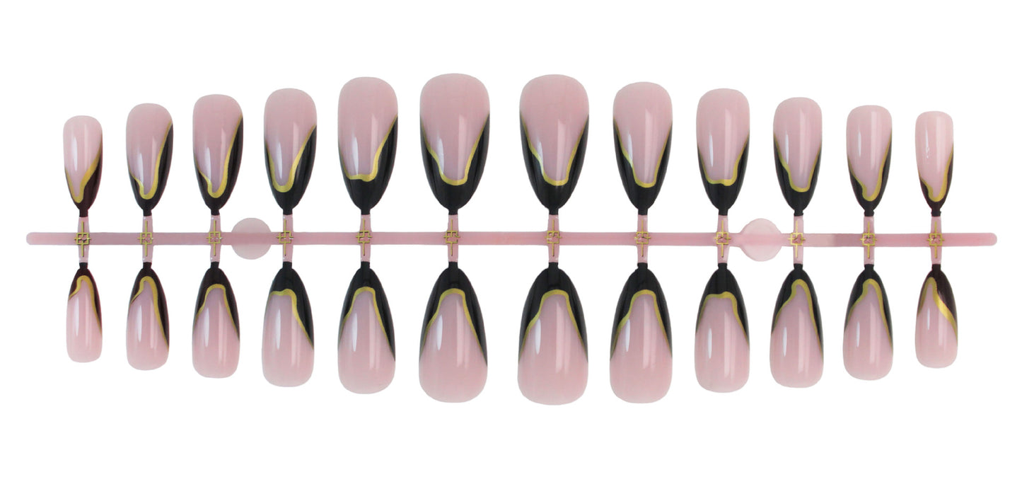 Lines Pattern Press-On Nails For Easy And Stylish Nail Art