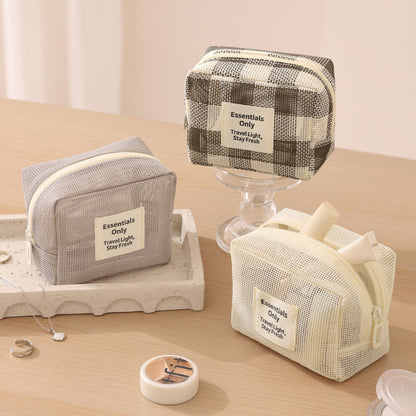 Lattice Cosmetic Bag Featuring Stylish Design For Convenient Storage