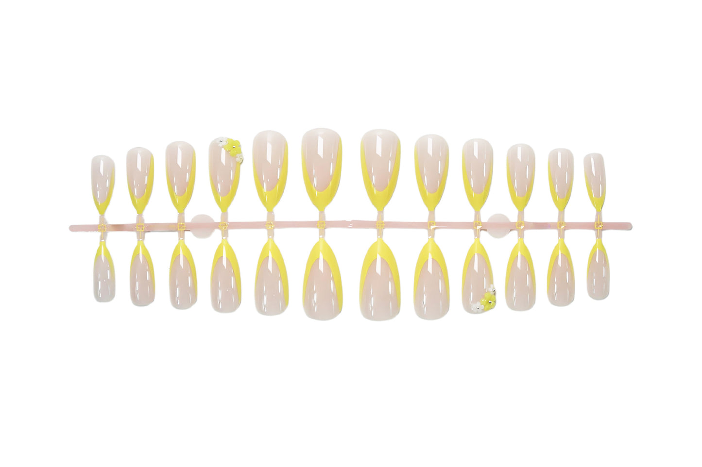 French Style Flowers Pattern Nail Tips For Elegant Manicure