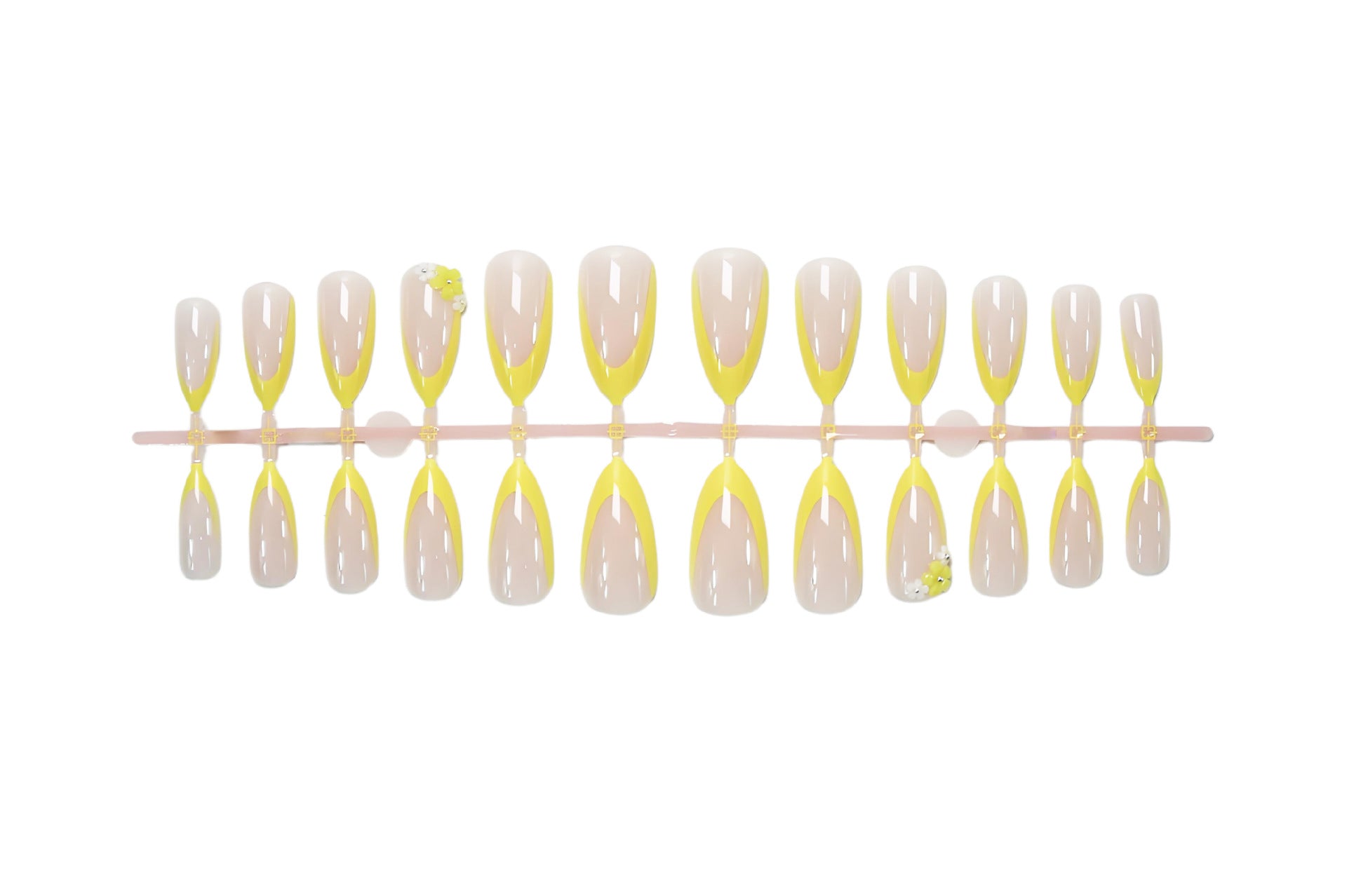 French Style Flowers Pattern Nail Tips For Elegant Manicure