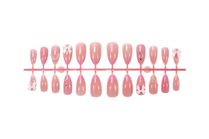 French Style Bow Tie Nail Tips For Elegant Nail Art