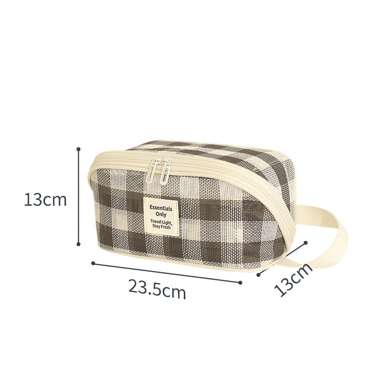 Lattice Net Cosmetic Bag Featuring Durable Design For Easy Storage And Travel