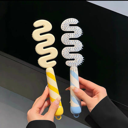 Stripe Pattern Hair Comb For Styling And Detangling, Durable And Lightweight Design