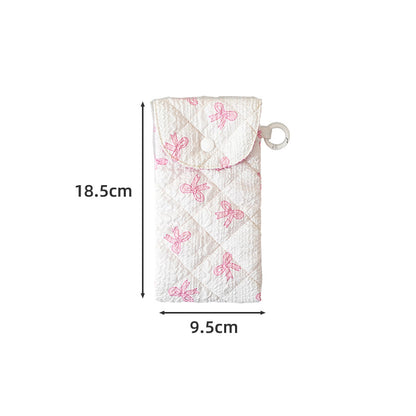 Floral Cloth Eyeglasses Case In Rose Red, Stylish And Durable Eyewear Accessory