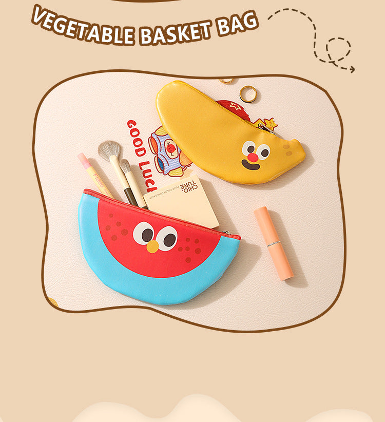 Cartoon Oxford Cloth Cosmetic Bag With Top Handle For Easy Carrying