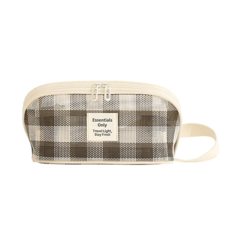 Lattice Net Cosmetic Bag Featuring Durable Design For Easy Storage And Travel