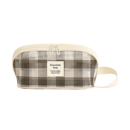 Lattice Net Cosmetic Bag Featuring Durable Design For Easy Storage And Travel