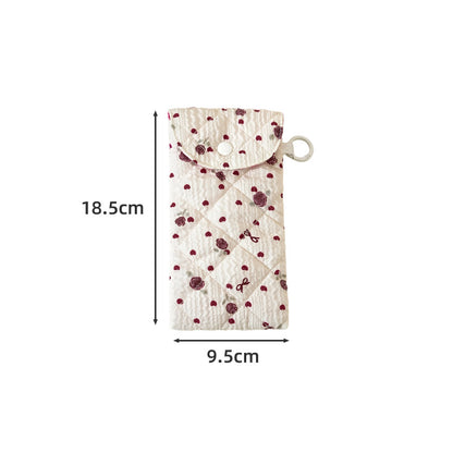 Floral Cloth Eyeglasses Case In Rose Red, Stylish And Durable Eyewear Accessory