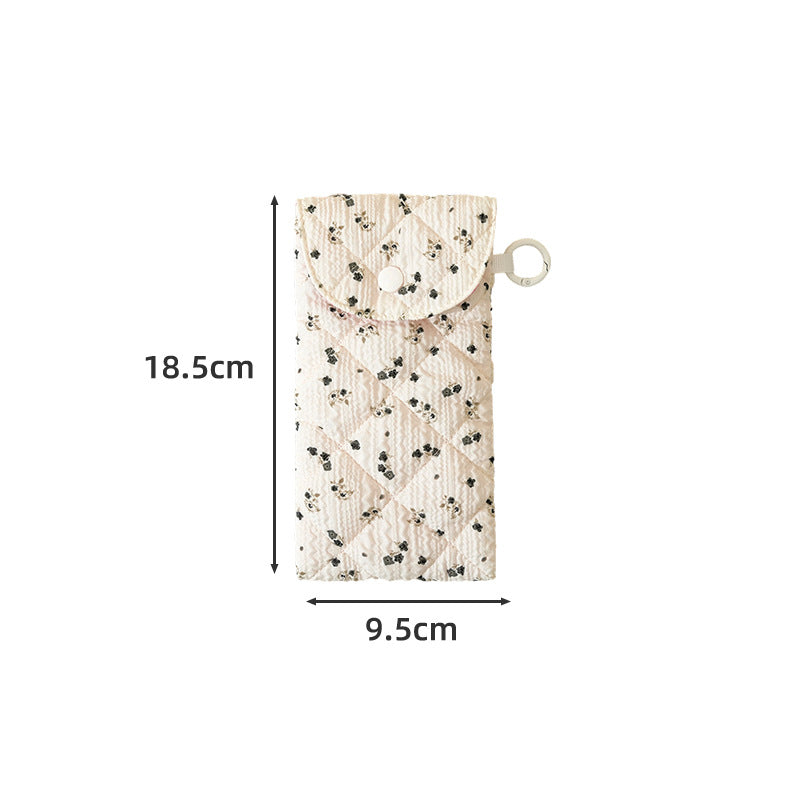 Floral Cloth Eyeglasses Case In Rose Red, Stylish And Durable Eyewear Accessory