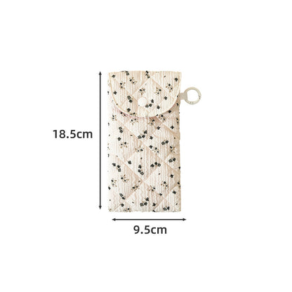 Floral Cloth Eyeglasses Case In Rose Red, Stylish And Durable Eyewear Accessory