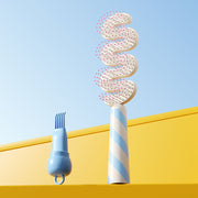 Wave Comb [Striped Blue/With Cleaning Brush]