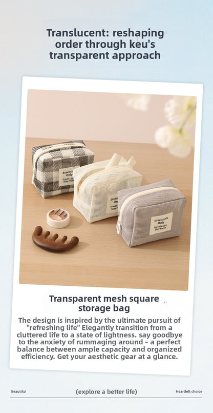 Lattice Cosmetic Bag Featuring Stylish Design For Convenient Storage