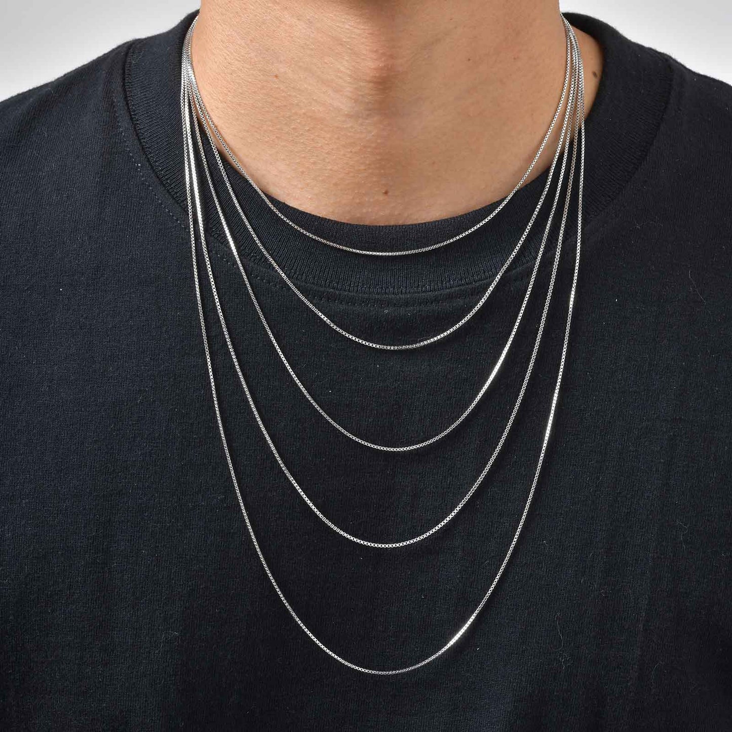 Solid Color Necklace For Unisex Featuring Waterproof Non Tarnish 201 Stainless Steel With 18K Real Gold Plated Box Chain