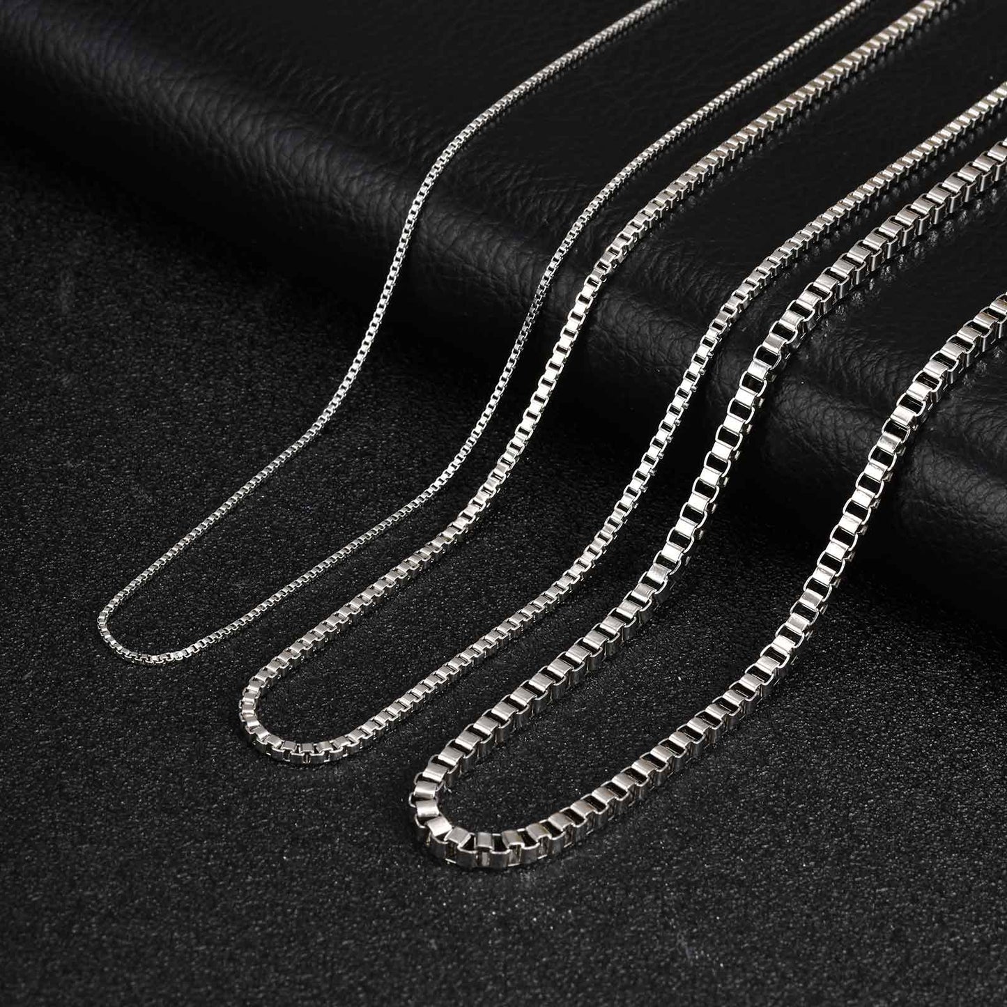 Solid Color Necklace For Unisex Featuring Waterproof Non Tarnish 201 Stainless Steel With 18K Real Gold Plated Box Chain