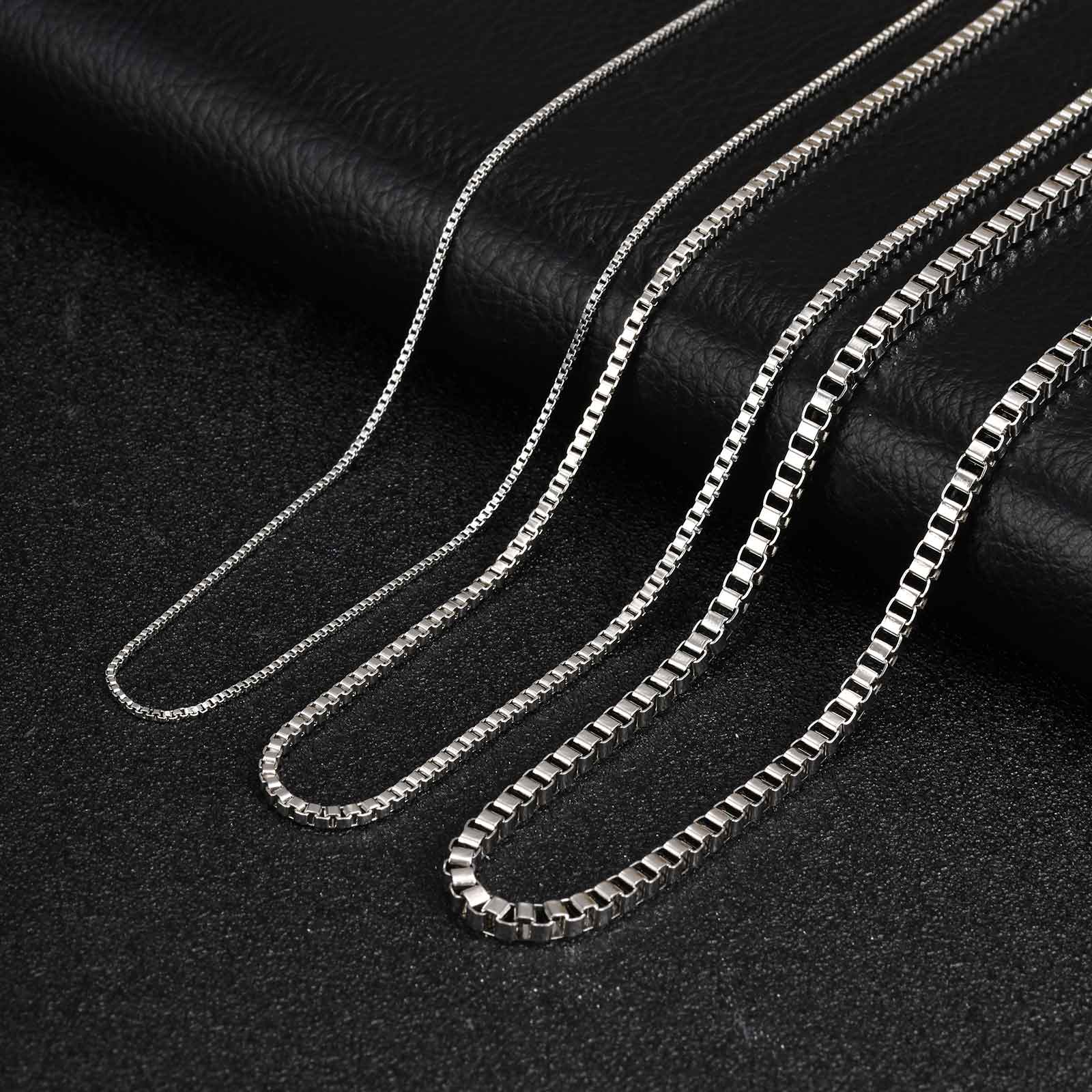 Solid Color Necklace For Unisex Featuring Waterproof Non Tarnish 201 Stainless Steel With 18K Real Gold Plated Box Chain