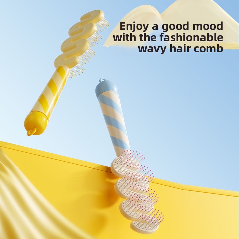 Stripe Pattern Hair Comb For Styling And Detangling, Durable And Lightweight Design