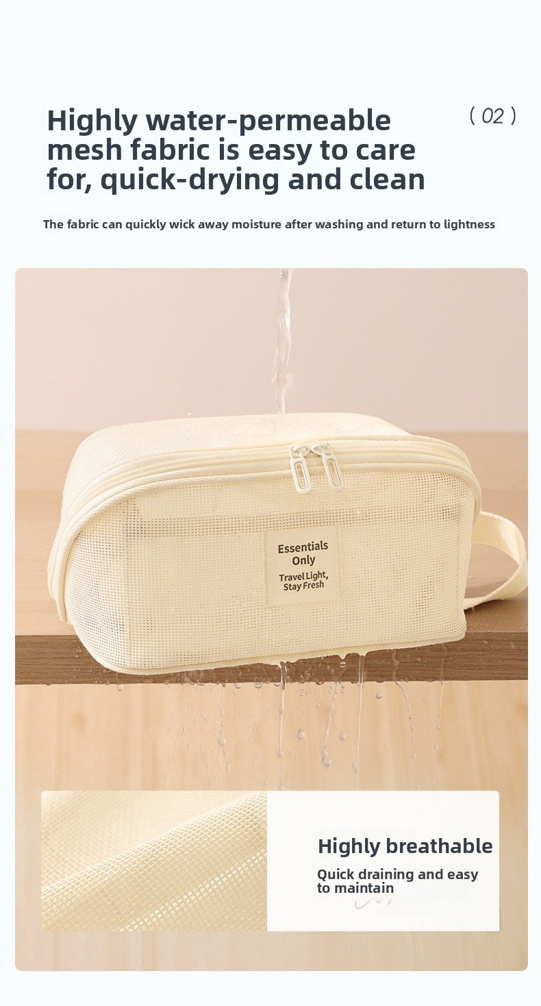 Lattice Net Cosmetic Bag Featuring Durable Design For Easy Storage And Travel