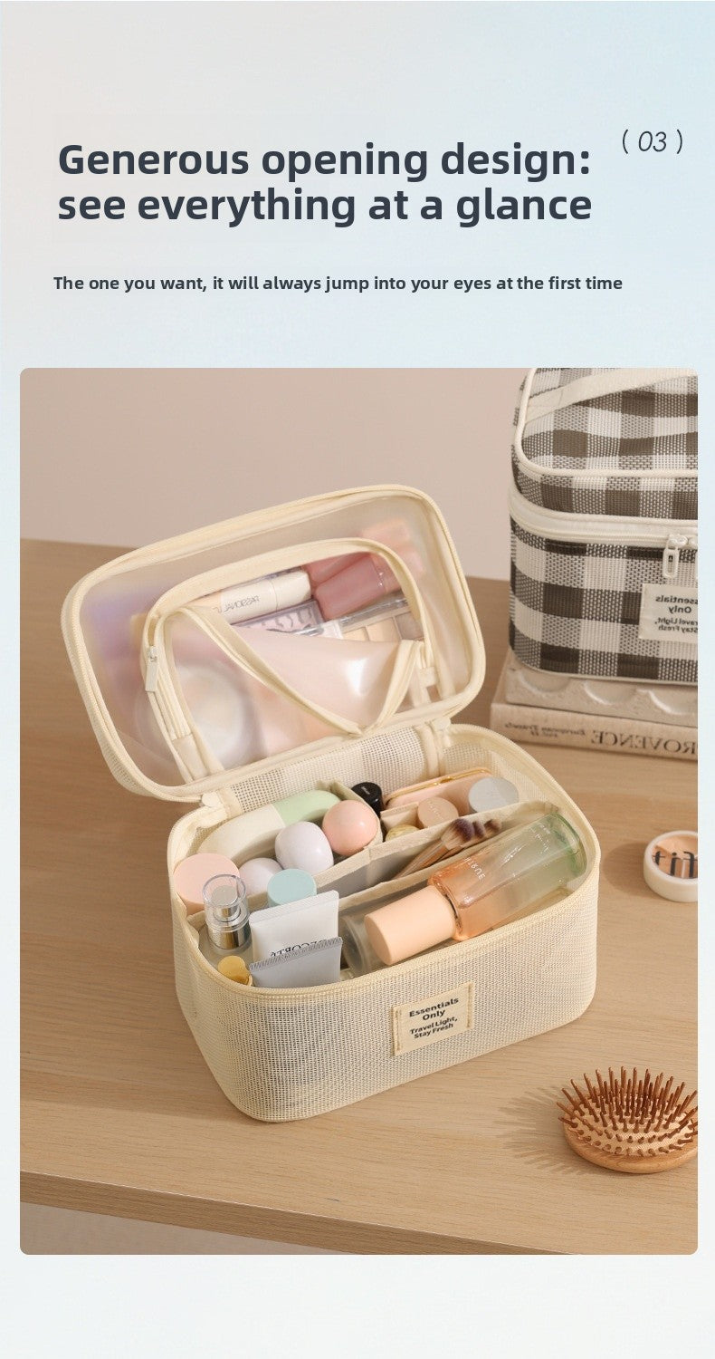 Lattice Cosmetic Bag In Stylish Design For Convenient Storage