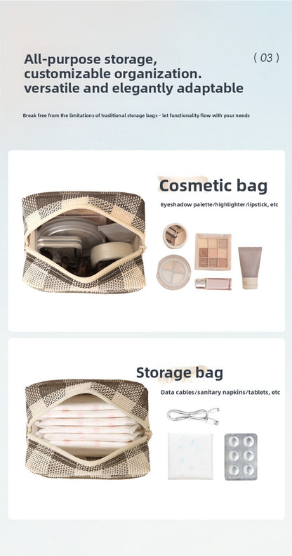 Lattice Cosmetic Bag Featuring Stylish Design For Convenient Storage