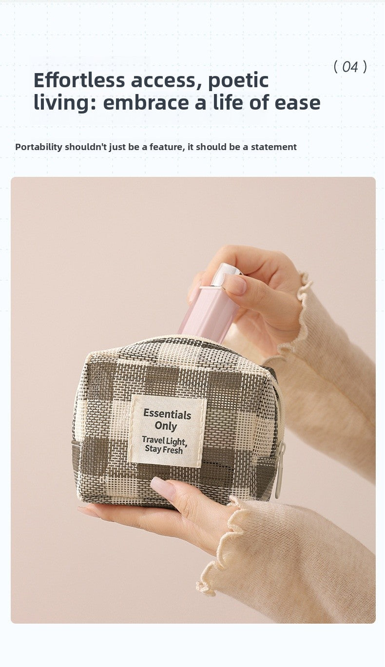 Lattice Cosmetic Bag Featuring Stylish Design For Convenient Storage