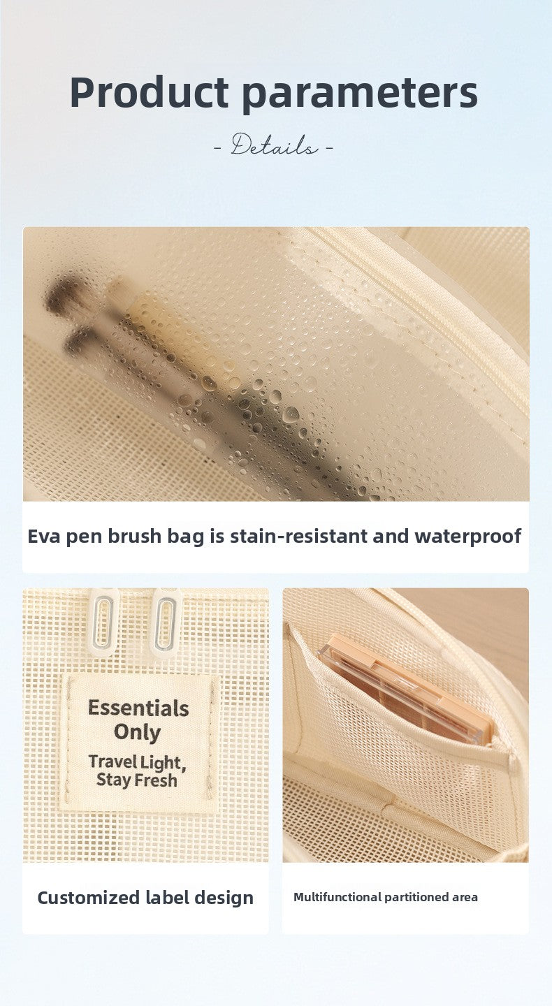 Lattice Net Cosmetic Bag Featuring Durable Design For Easy Storage And Travel