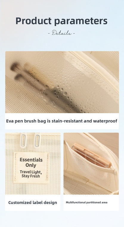 Lattice Net Cosmetic Bag Featuring Durable Design For Easy Storage And Travel