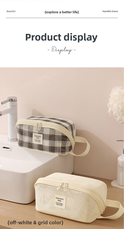 Lattice Net Cosmetic Bag Featuring Durable Design For Easy Storage And Travel