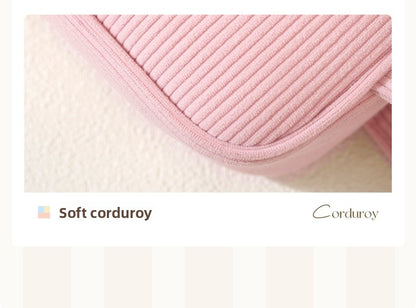 Color Block Corduroy Cosmetic Bag With Stylish Design