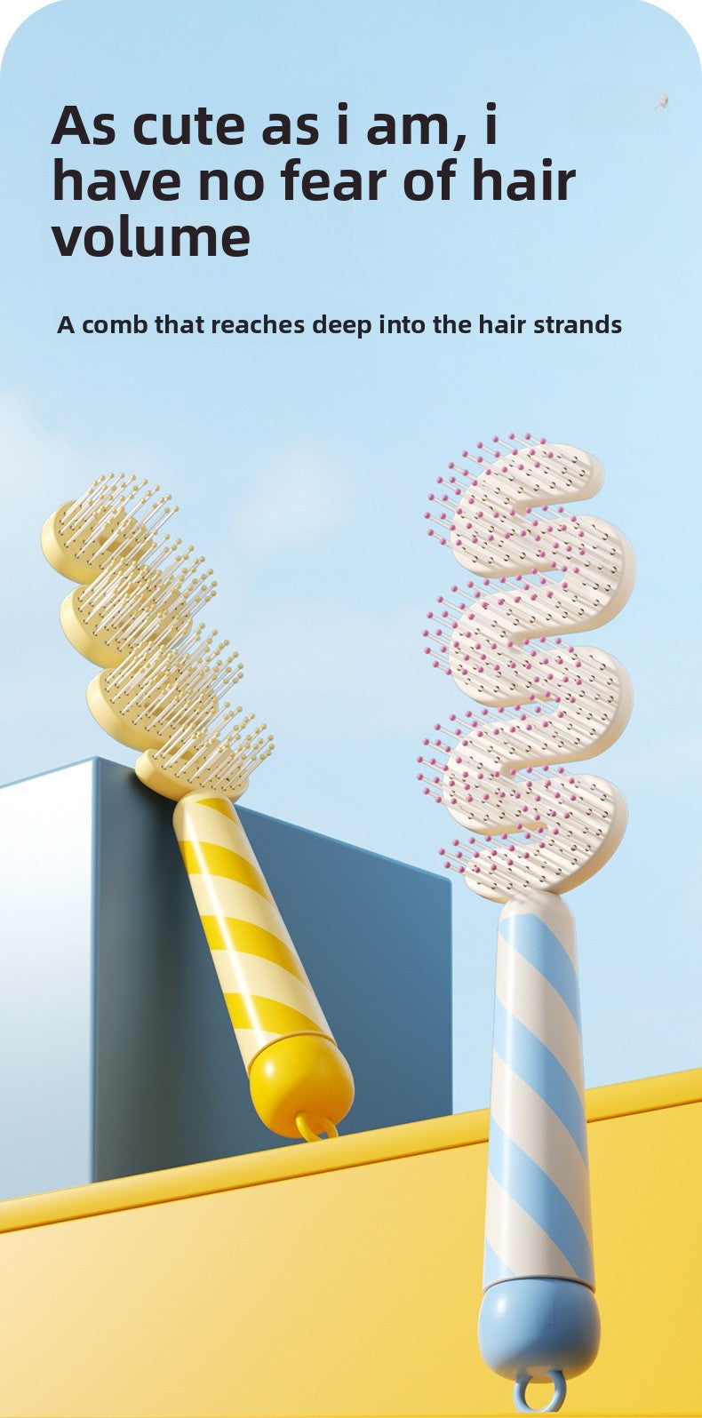 Stripe Pattern Hair Comb For Styling And Detangling, Durable And Lightweight Design