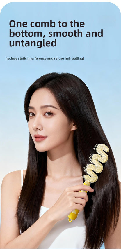 Stripe Pattern Hair Comb For Styling And Detangling, Durable And Lightweight Design