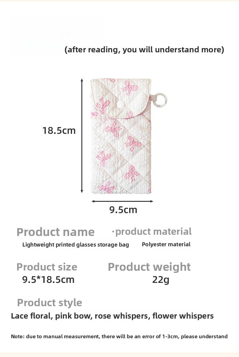 Floral Cloth Eyeglasses Case In Rose Red, Stylish And Durable Eyewear Accessory