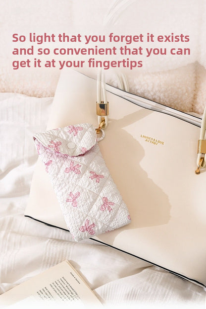 Floral Cloth Eyeglasses Case In Rose Red, Stylish And Durable Eyewear Accessory